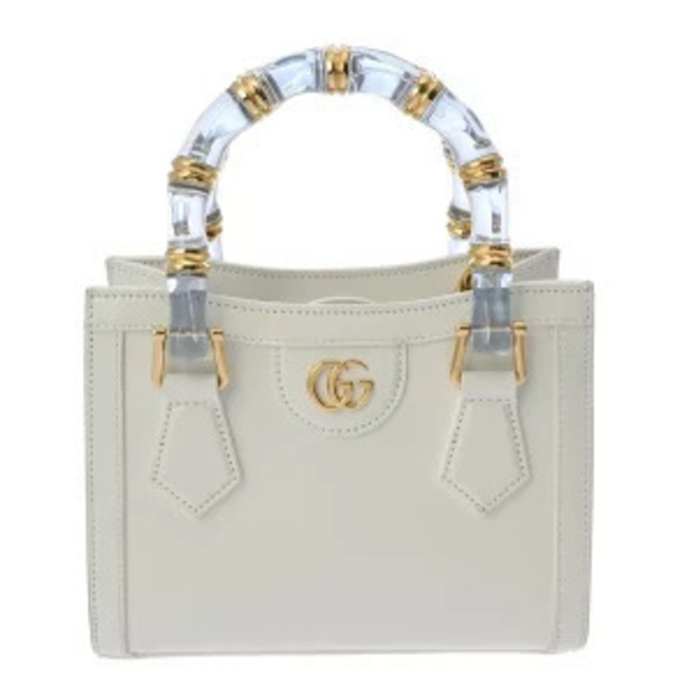 Gucci Diana Tote Bag White Patent Vernis Leather Handbag